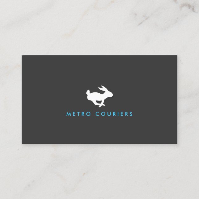 Quick Rabbit Logo (Grey) Business Card (Front)