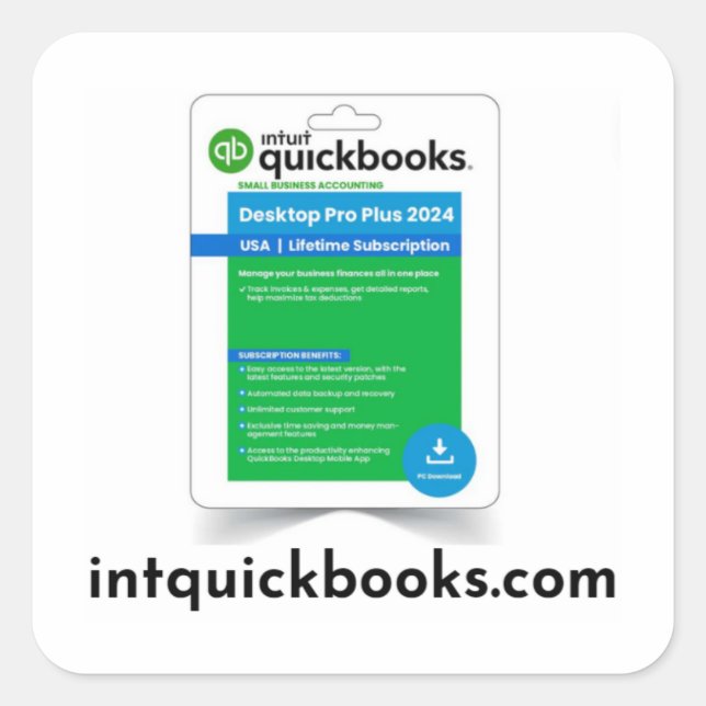 Quickbooks Desktop Pro 2024 - intquickbooks.com Square Sticker (Front)