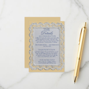 Quicksand Lace Doily Old Money Wedding Details Enclosure Card