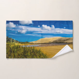 Quicksand stream near 90-Mile Beach, New Zealand Bath Towel Set