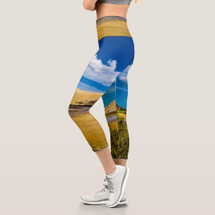 Quicksand stream near 90-Mile Beach, New Zealand Capri Leggings