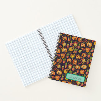 Quicky Fall Inspired Pumpkin and Cactus - Design 2 Notebook