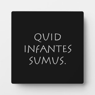 Quid infantes sumus plaque