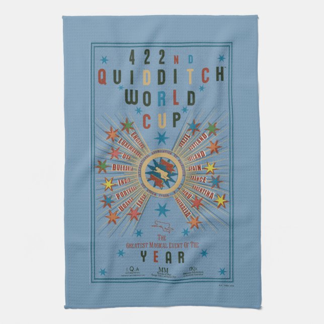 QUIDDITCH™ World Cup Blue Poster Tea Towel (Vertical)