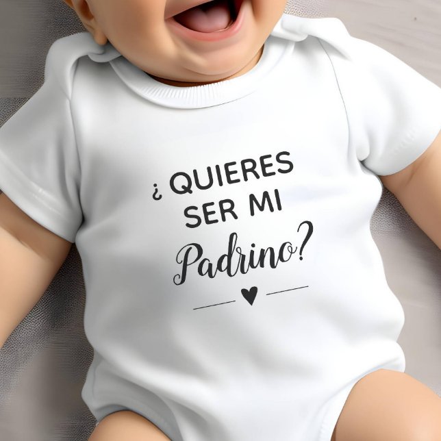 Quieres Ser Mi Padrino Godfather Proposal Baby Bodysuit (Creator Uploaded)