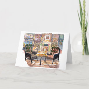 Quiet and cosy Christmas Eve in New York Holiday Card