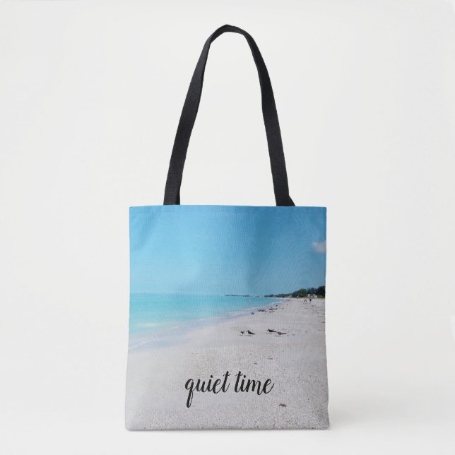 Quiet Beach Tote Bag (Front)