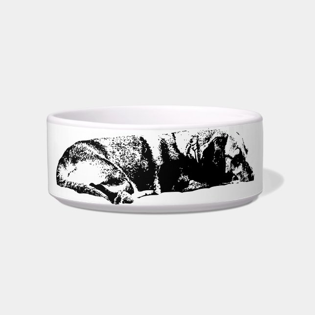 Quiet Bowl – Ink-Style Dog Silhouette (Front)