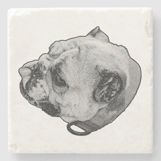 Quiet Bulldog Strength Stone Coaster (Front)