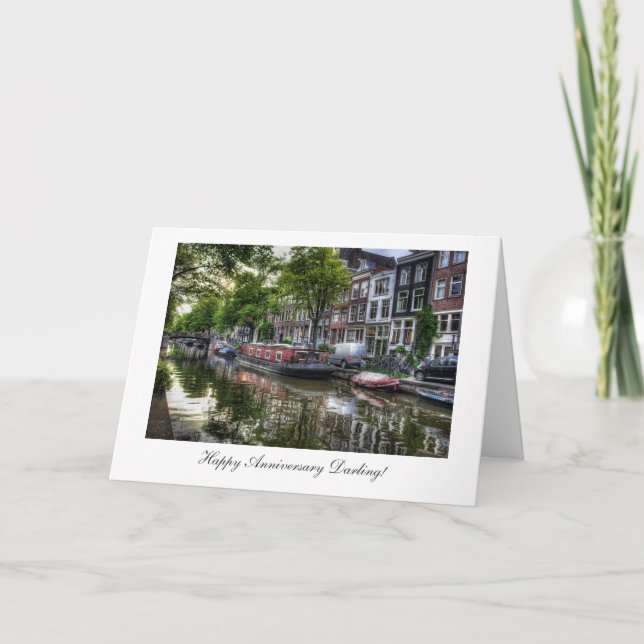 Quiet Canal Scene - Happy Anniversay Darling Card (Front)
