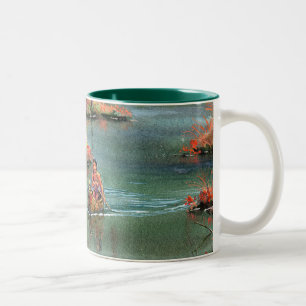 QUIET CANOE by SHARON SHARPE Two-Tone Coffee Mug