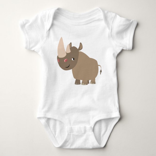 Quiet Cartoon Rhino Baby Apparel Bodysuit (Front)