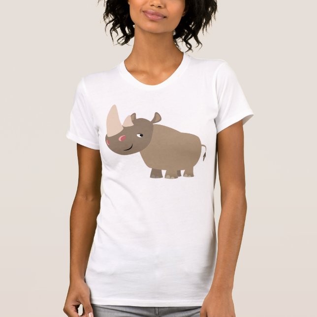 Quiet Cartoon Rhino Women T-shirt (Front)