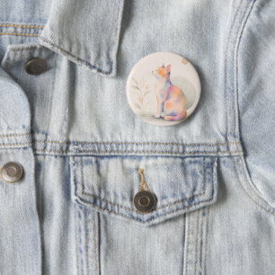 Quiet Cat in Moonlight 6 Cm Round Badge