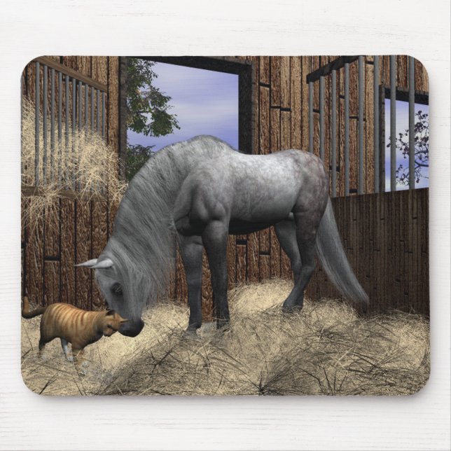 Quiet Companions Horse and Cat Mousepad (Front)