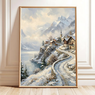Quiet Countryside Village Canvas Art Poster