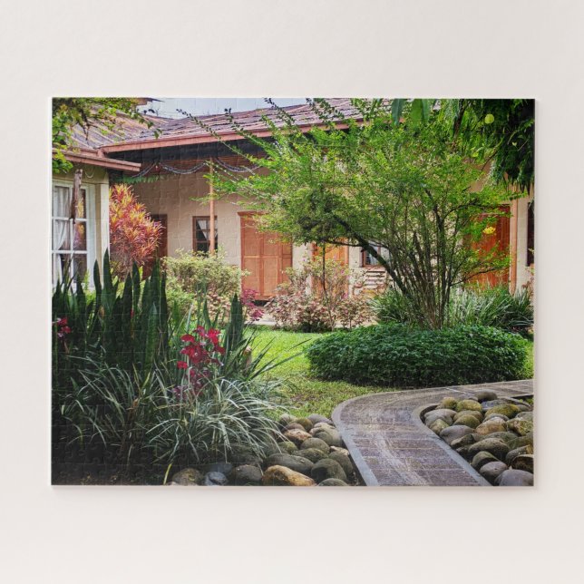 Quiet Courtyard Garden in Cobán, Guatemala – Peace Jigsaw Puzzle (Horizontal)