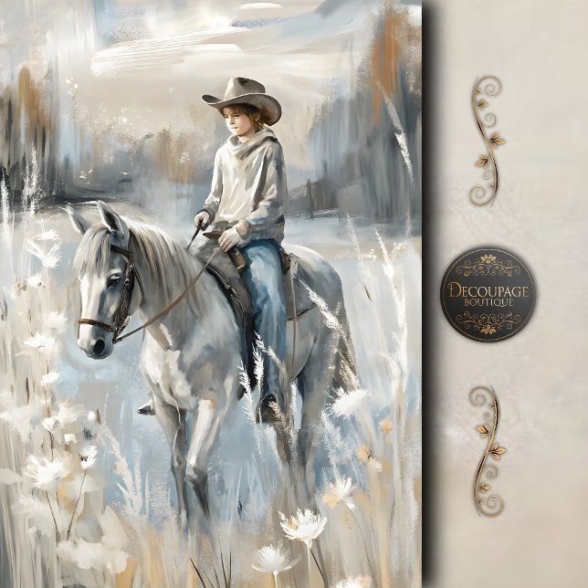 Quiet Cowboy Dreams Decoupage Tissue Paper (Quiet Cowboy Dreams Decoupage Tissue Paper)