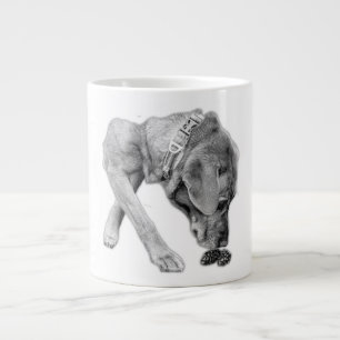 Quiet Curiosity in Black and White Large Coffee Mug