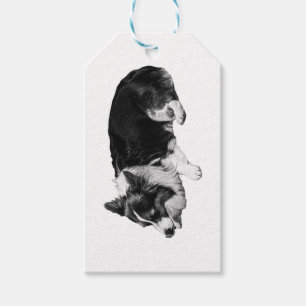 quiet curl tag, corgi gift tags