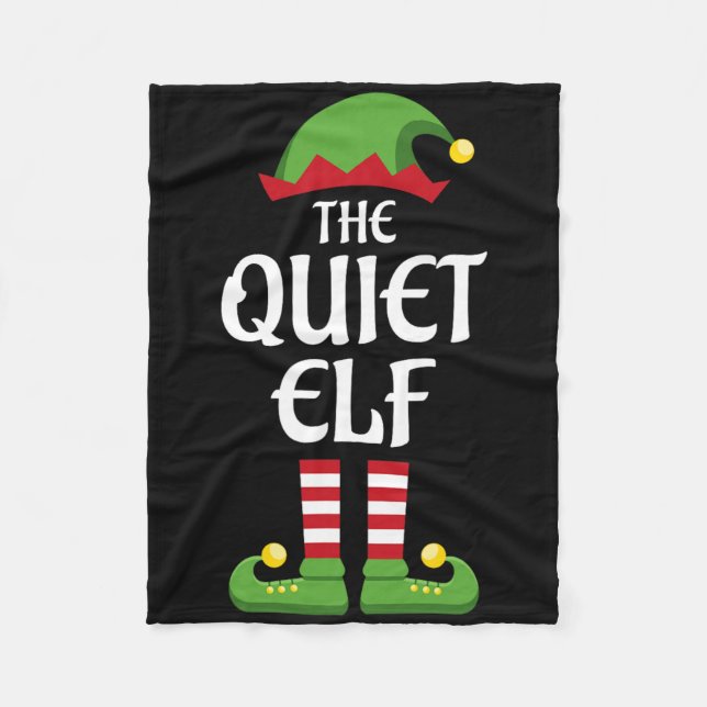 Quiet Elf Family Matching Group Christmas  Fleece Blanket (Front)