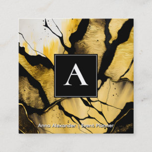 Quiet Emergence   Modern Gold Abstract Design Square Business Card