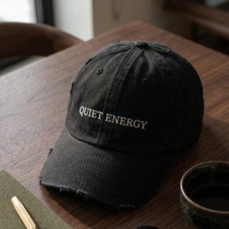 Quiet Energy Distressed Black Baseball Cap