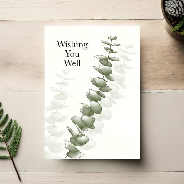 Quiet Eucalyptus — Minimal Get Well Card (Printable get well card with minimal illustration and design.)