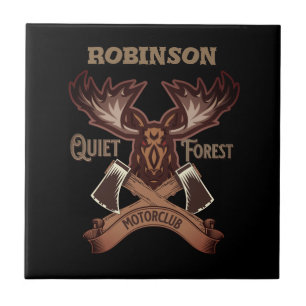 Quiet Forest Motorclub, Cool bike dad personalise Ceramic Tile