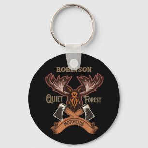 Quiet Forest Motorclub, Cool bike dad personalise Key Ring