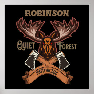 Quiet Forest Motorclub, Cool bike dad personalise  Poster
