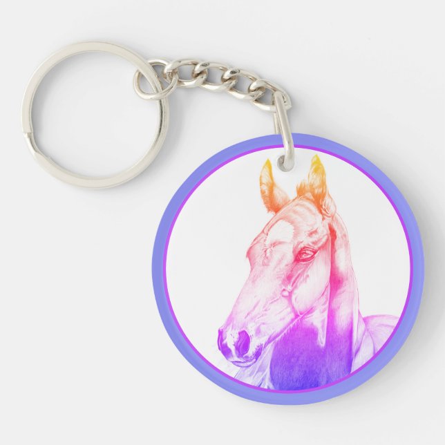 Quiet Gaze (rainbow) Key Ring (Front)