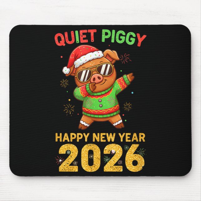 Quiet Ggy Happy New Year 2026 Cute Animal  Mouse Pad (Front)