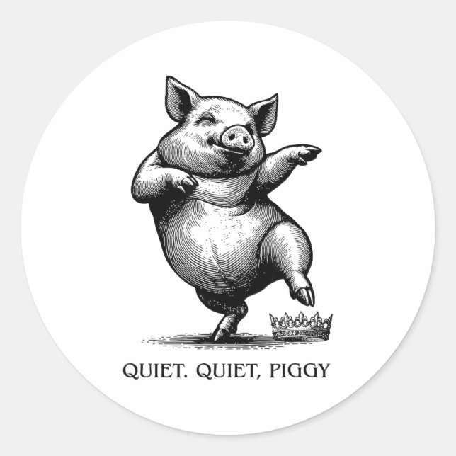 Quiet Ggy Meme Feminist Subtle Humor Protest Resis Classic Round Sticker (Front)