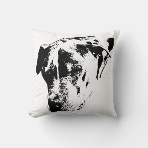 Quiet Grace—Pitbull Mix Close Portrait Cushion