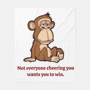 Quiet Growth Monkey Fleece Blanket