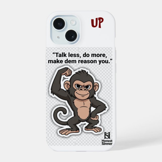 Quiet Growth Monkey – Mindful Phone Cover (Back)