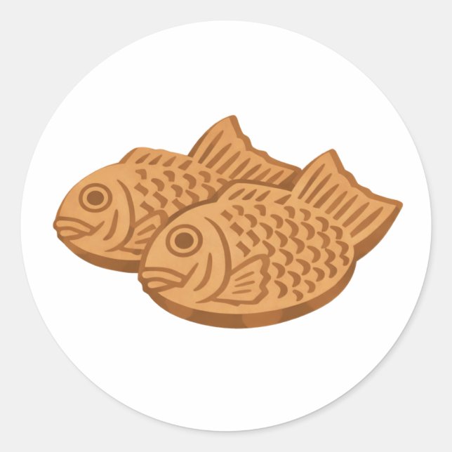 Quiet Icons – Japanese Taiyaki Classic Round Sticker (Front)