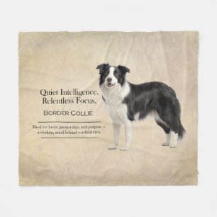 Quiet Intelligence Border Collie Fleece Blanket