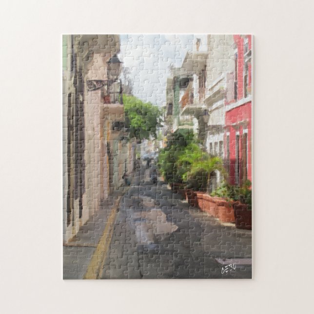 Quiet Little Street of Puerto Rico Jigsaw Puzzle (Vertical)