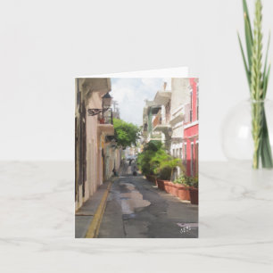 Quiet little street of San Juan, Puerto Rico Card