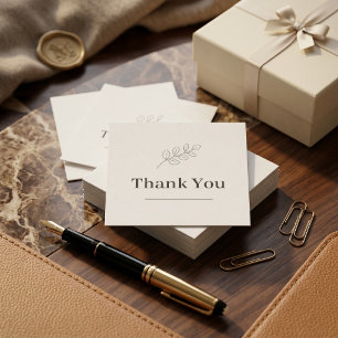 Quiet Luxury Client Thank You Stationery Square Business Card