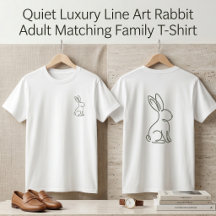Quiet Luxury Line Art Rabbit Adult Matching Family