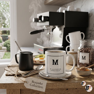 Quiet Luxury Minimalist Monogram Custom Coffee Mug
