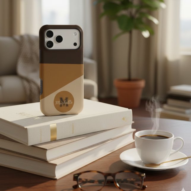 Quiet Luxury Mocha & Cream Abstract Geometric (Creator Uploaded)