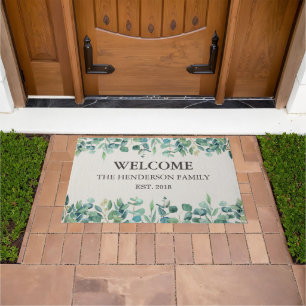 Quiet Luxury Sage Eucalyptus Welcome Family Doormat
