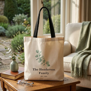 Quiet Luxury Sage Green Family Established Tote Bag