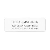 Quiet Luxury Timeless Black White Return Address