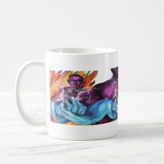 Quiet mind blue hands coffee mug