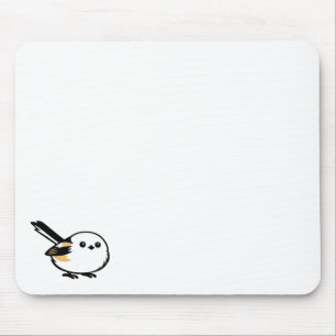 Quiet Minimal Long-Tailed Tit Illustration Mouse Pad